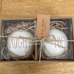 Rae Dunn set of 2 Ceramic Ornaments